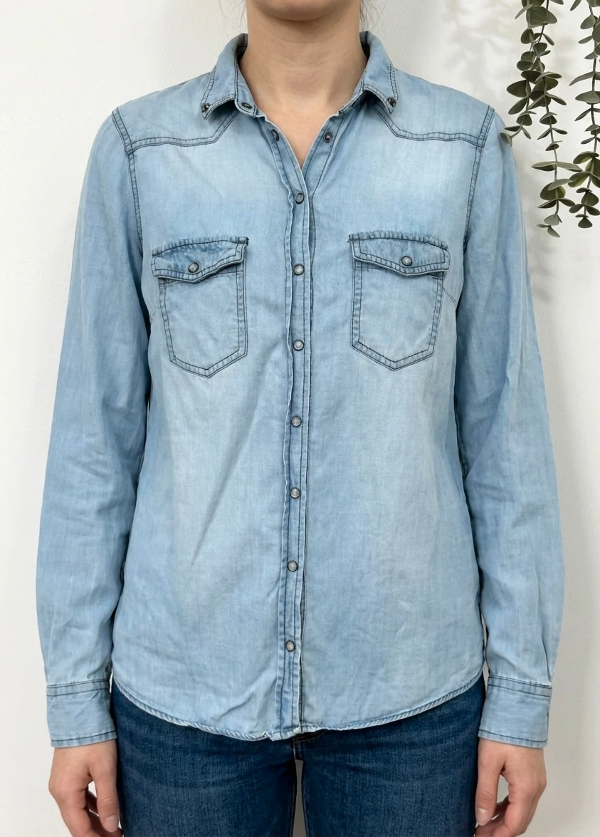Chemise denim IKKS bleu clair taille 38