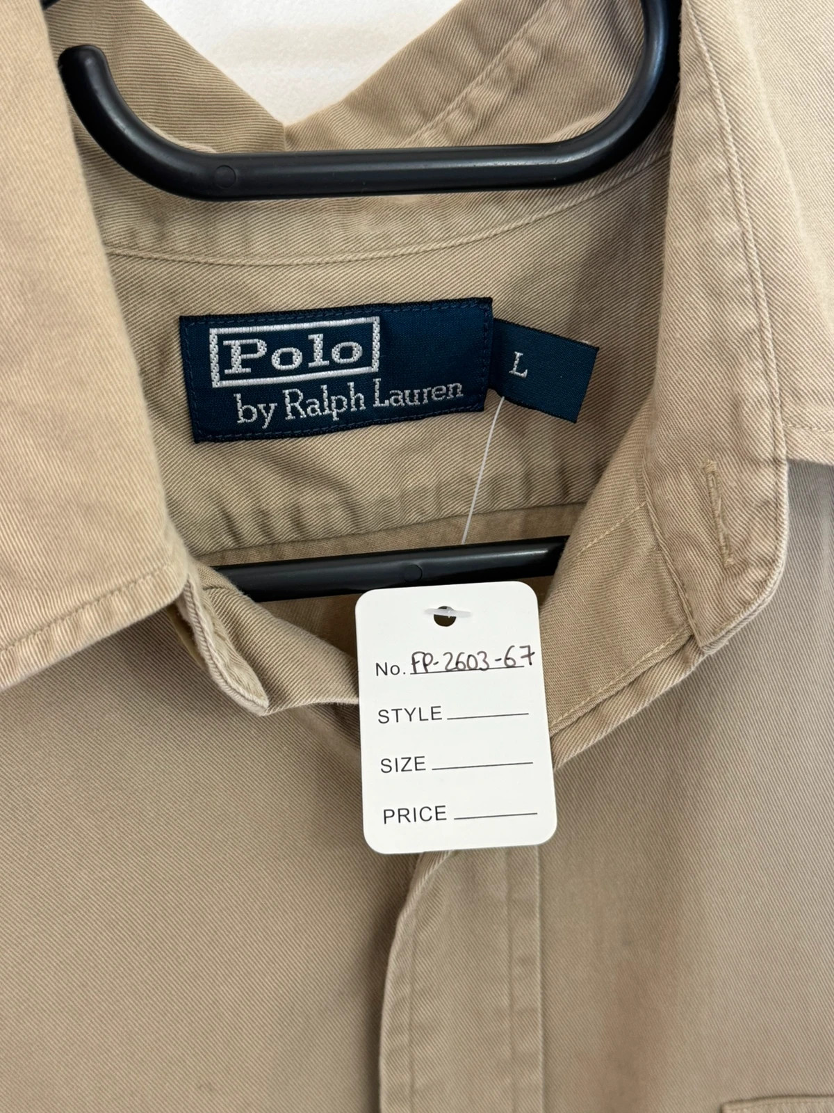 Chemise militaire Polo Ralph Lauren USNC Dragon 1967 kaki brodée taille L - FP260367 - Photo 4/10
