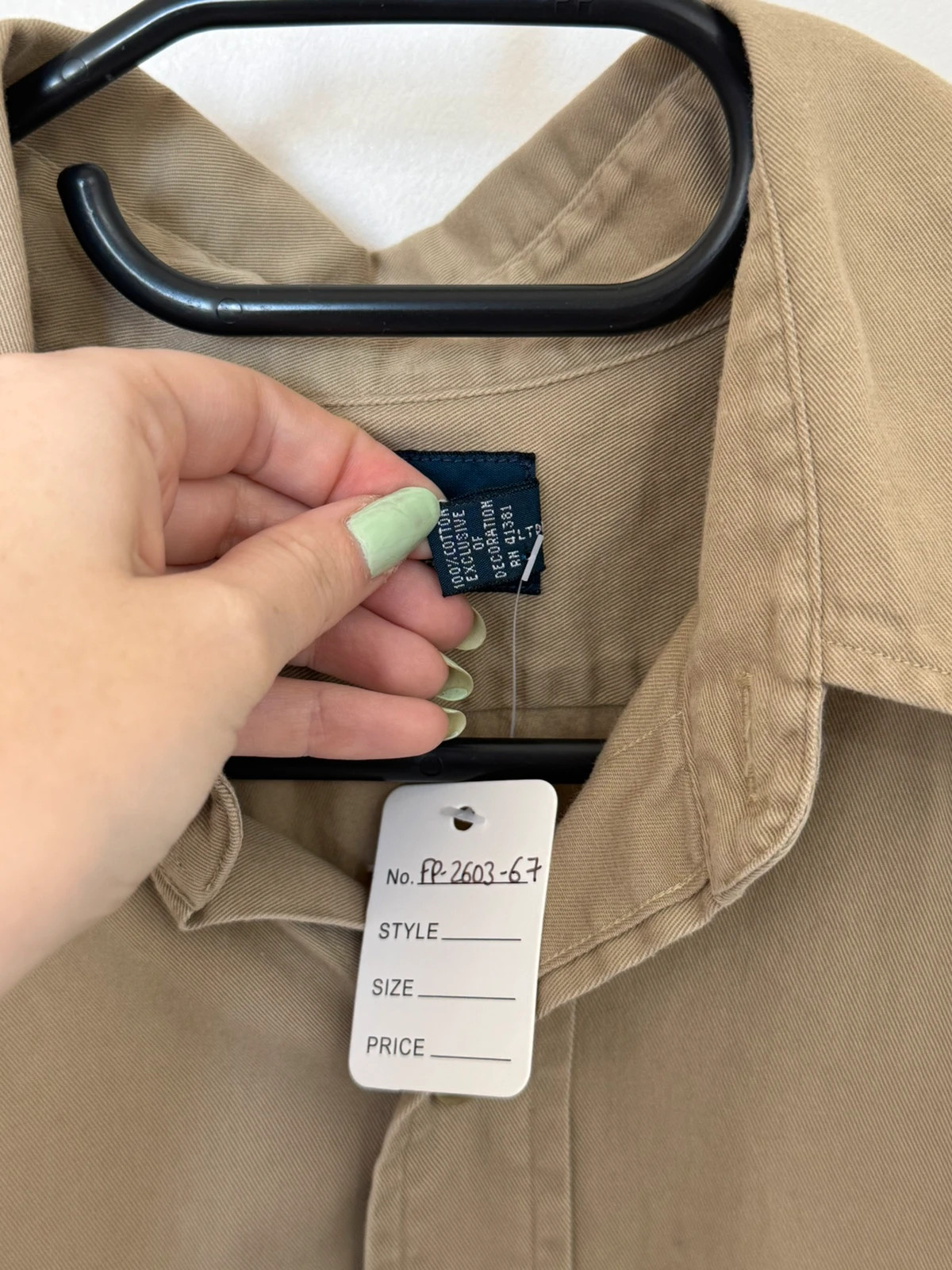 Chemise militaire Polo Ralph Lauren USNC Dragon 1967 kaki brodée taille L - FP260367 - Photo 5/10
